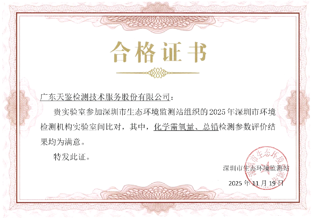 环境领域    2025年深圳市环境检测机构实验室间比对 满意证书.png